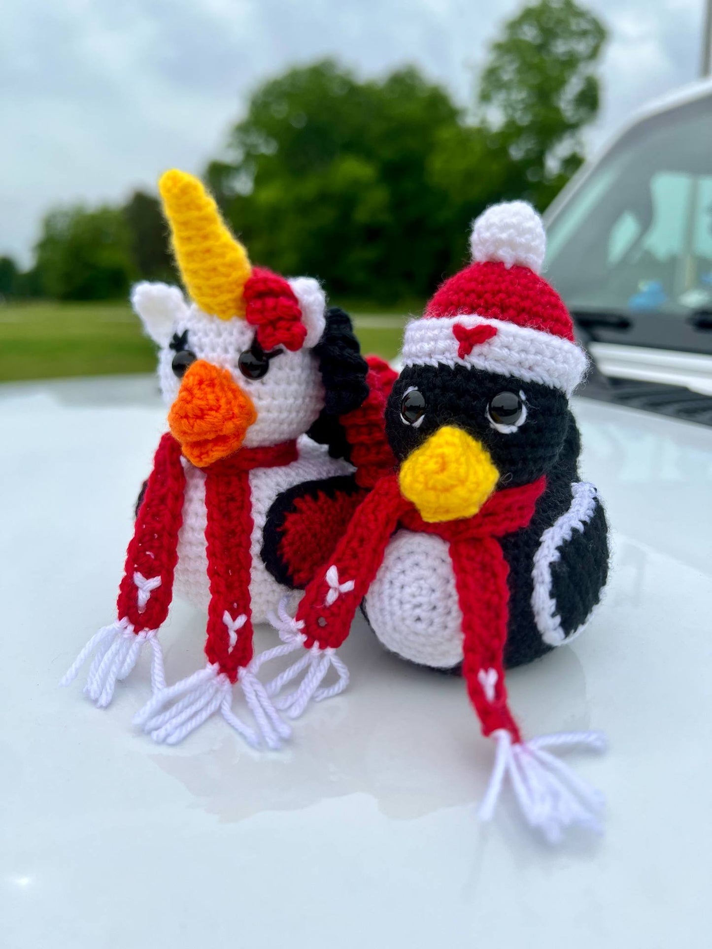 Handmade Crochet Rubber Duck - Youngstown University Ducks - 4"