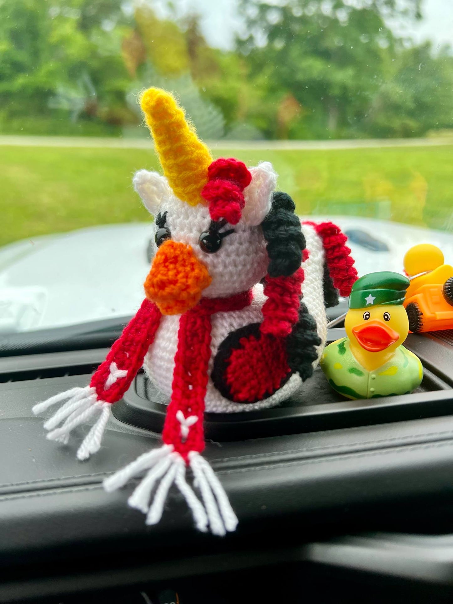 Handmade Crochet Rubber Duck - Youngstown University Ducks - 4"