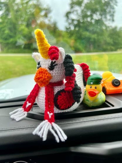 Handmade Crochet Rubber Duck - Youngstown University Ducks - 4"