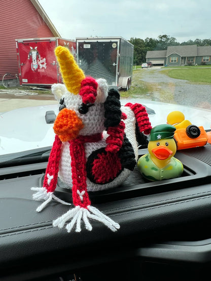 Handmade Crochet Rubber Duck - Youngstown University Ducks - 4"