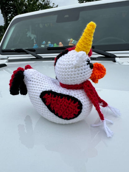 Handmade Crochet Rubber Duck - Youngstown University Ducks - 4"
