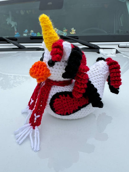 Handmade Crochet Rubber Duck - Youngstown University Ducks - 4"