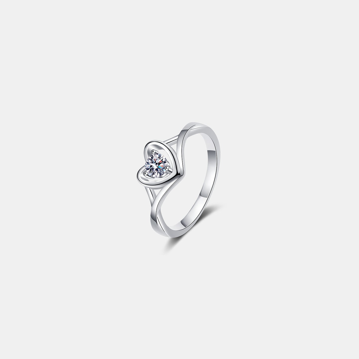 .3 Carat Moissanite Heart 925 Sterling Silver Ring