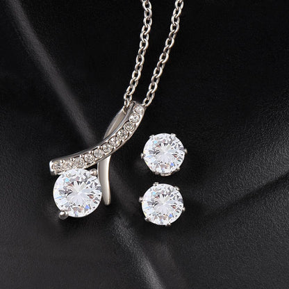 Alluring Beauty Happy Holidays Necklace & Earrings Set