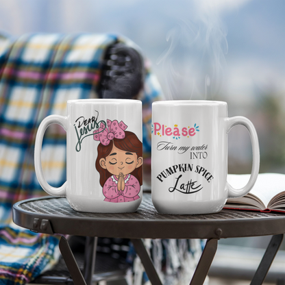 Dear Jesus Pumpkin Spice Latte Mug - 11oz, 15oz