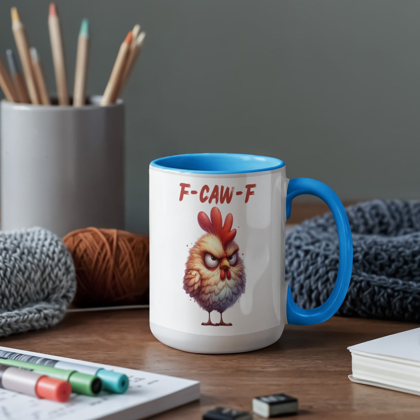 F-CAW-F Grumpy Rooster Accent Mug - 11oz, 15oz
