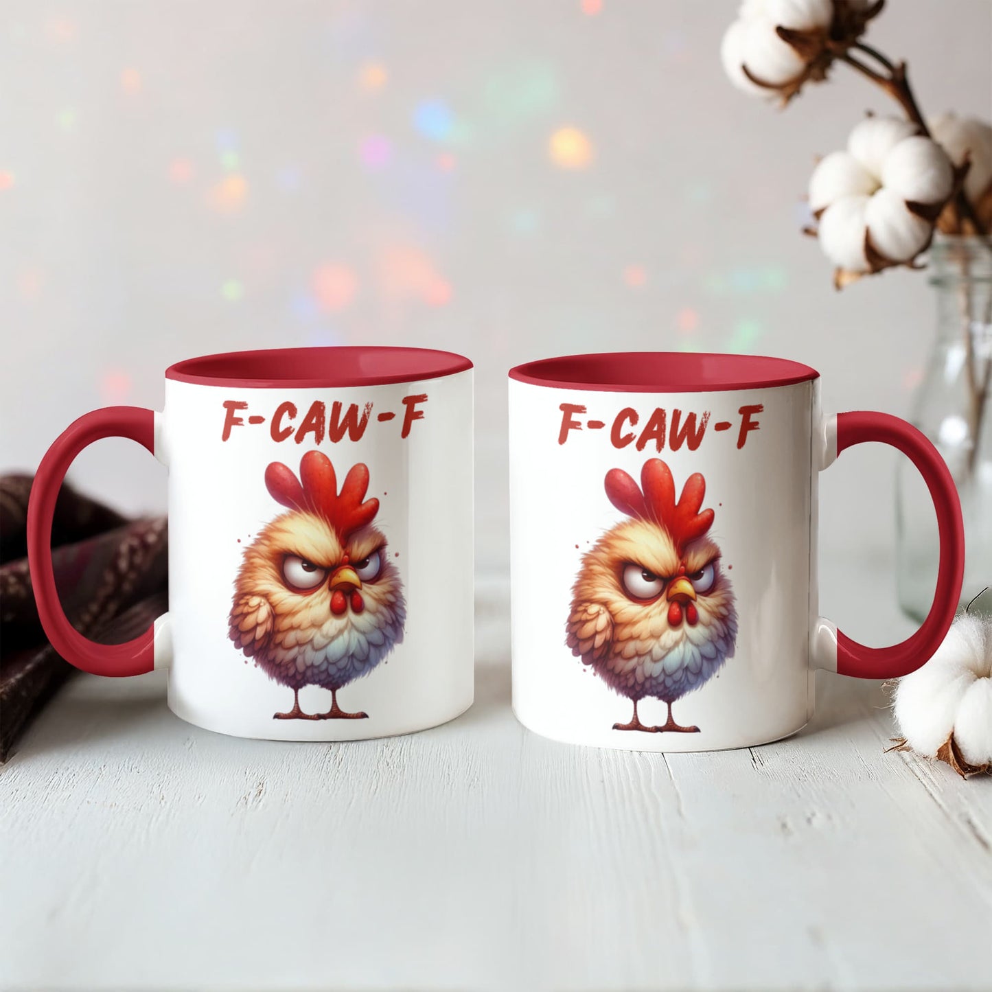 F-CAW-F Grumpy Rooster Accent Mug - 11oz, 15oz