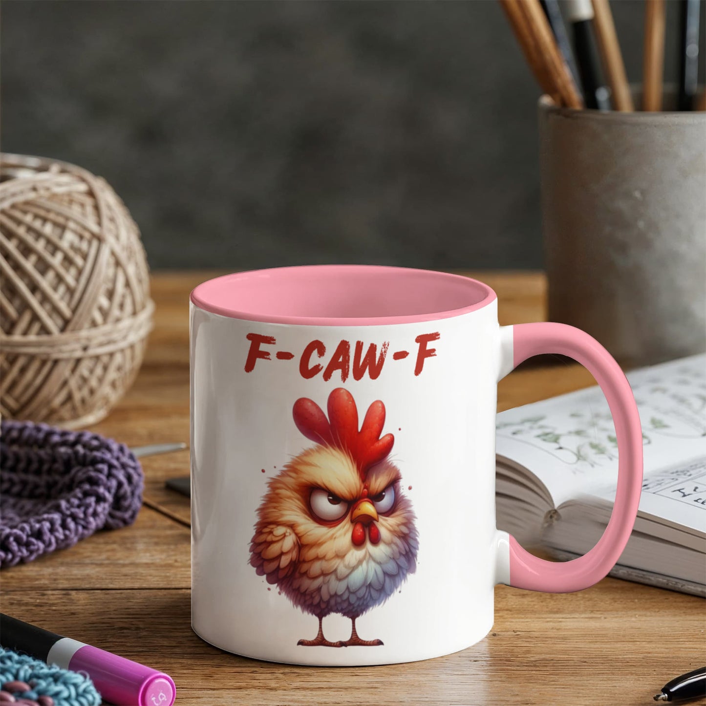 F-CAW-F Grumpy Rooster Accent Mug - 11oz, 15oz