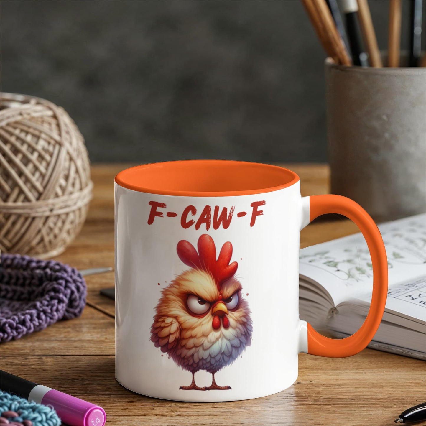 F-CAW-F Grumpy Rooster Accent Mug - 11oz, 15oz