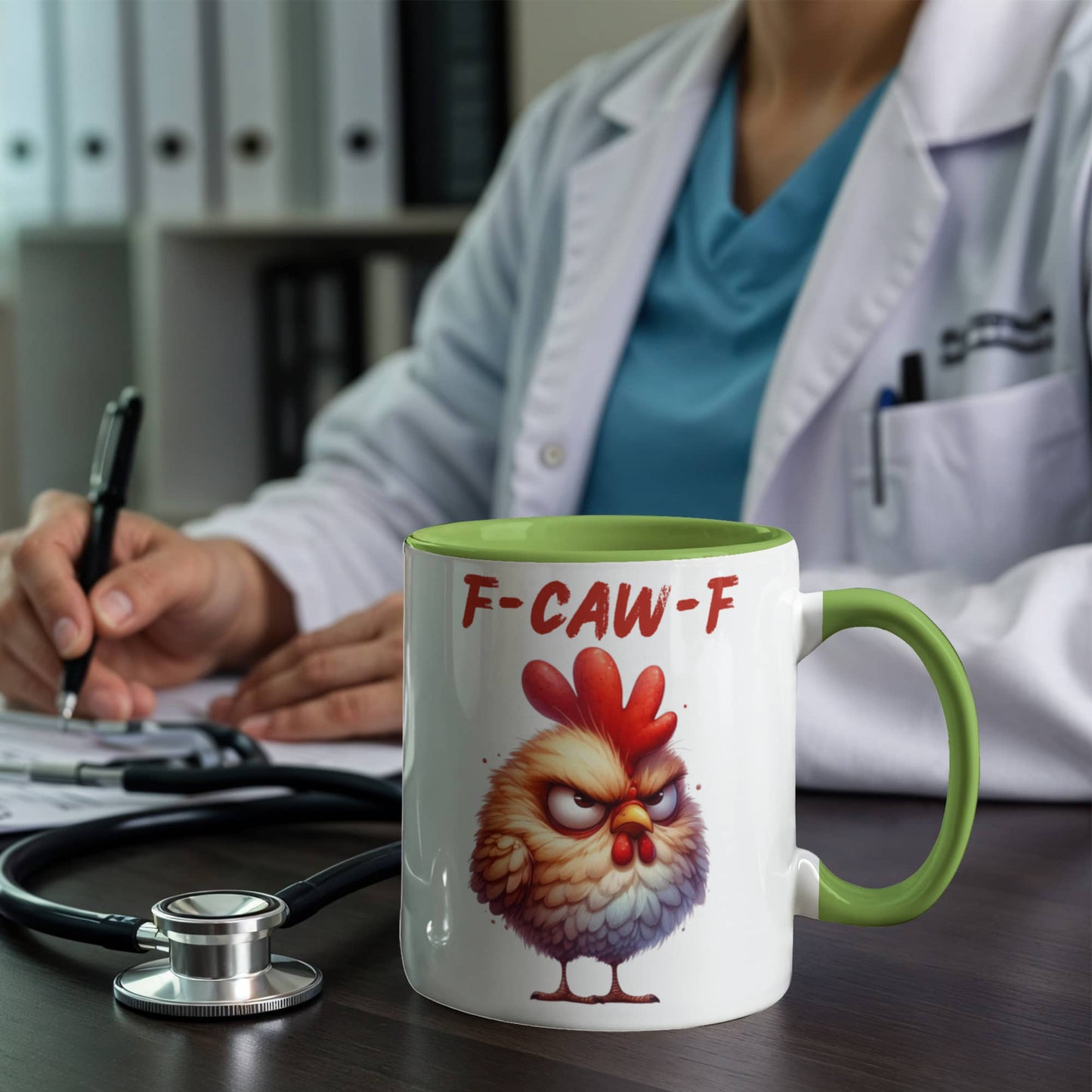 F-CAW-F Grumpy Rooster Accent Mug - 11oz, 15oz