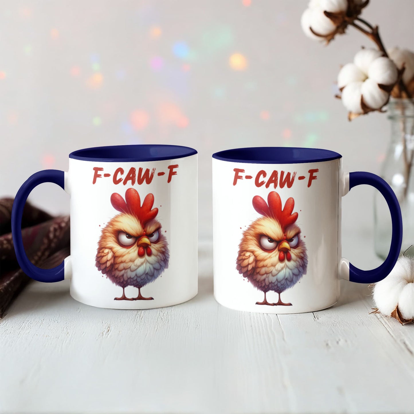 F-CAW-F Grumpy Rooster Accent Mug - 11oz, 15oz