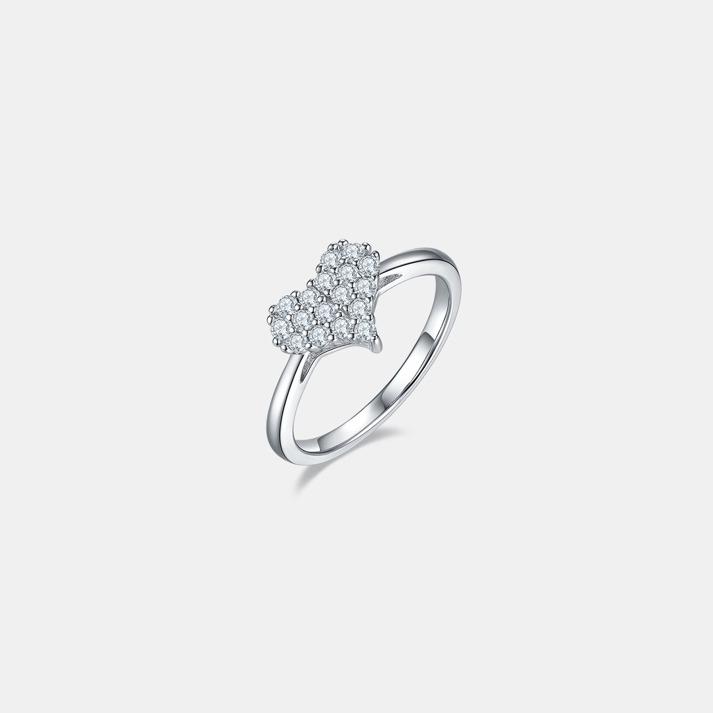 .33 Carat Moissanite 925 Sterling Silver Heart Ring