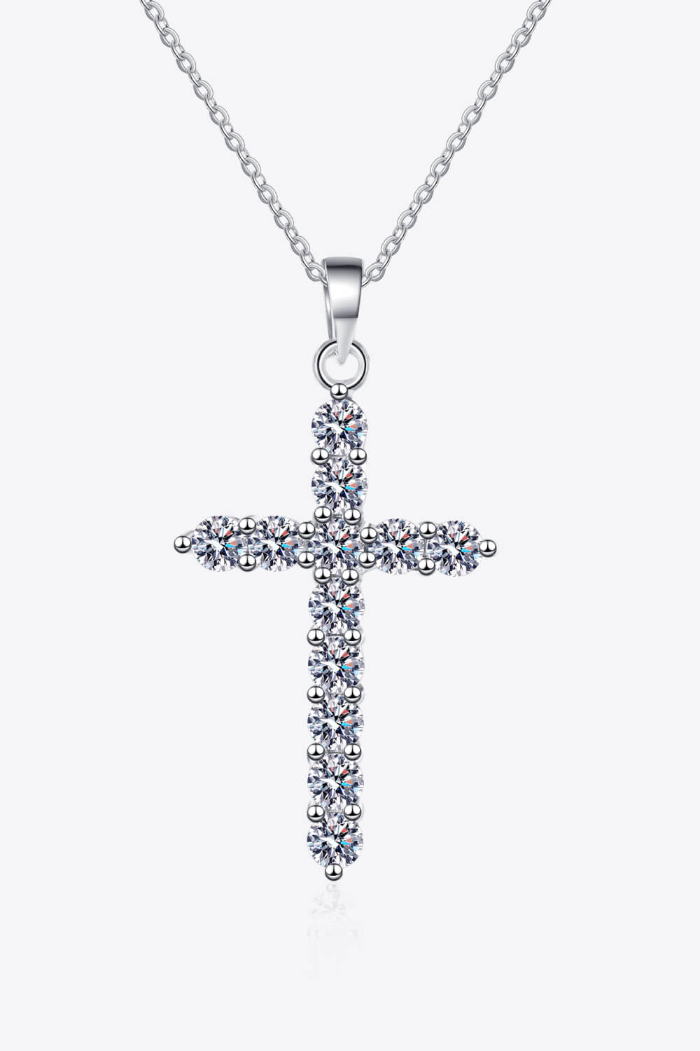 3.6 Carat Adored 925 Sterling Silver Cross Moissanite Necklace