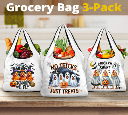 Halloween Reusable Grocery Trick or Treat Bags - Set of 3