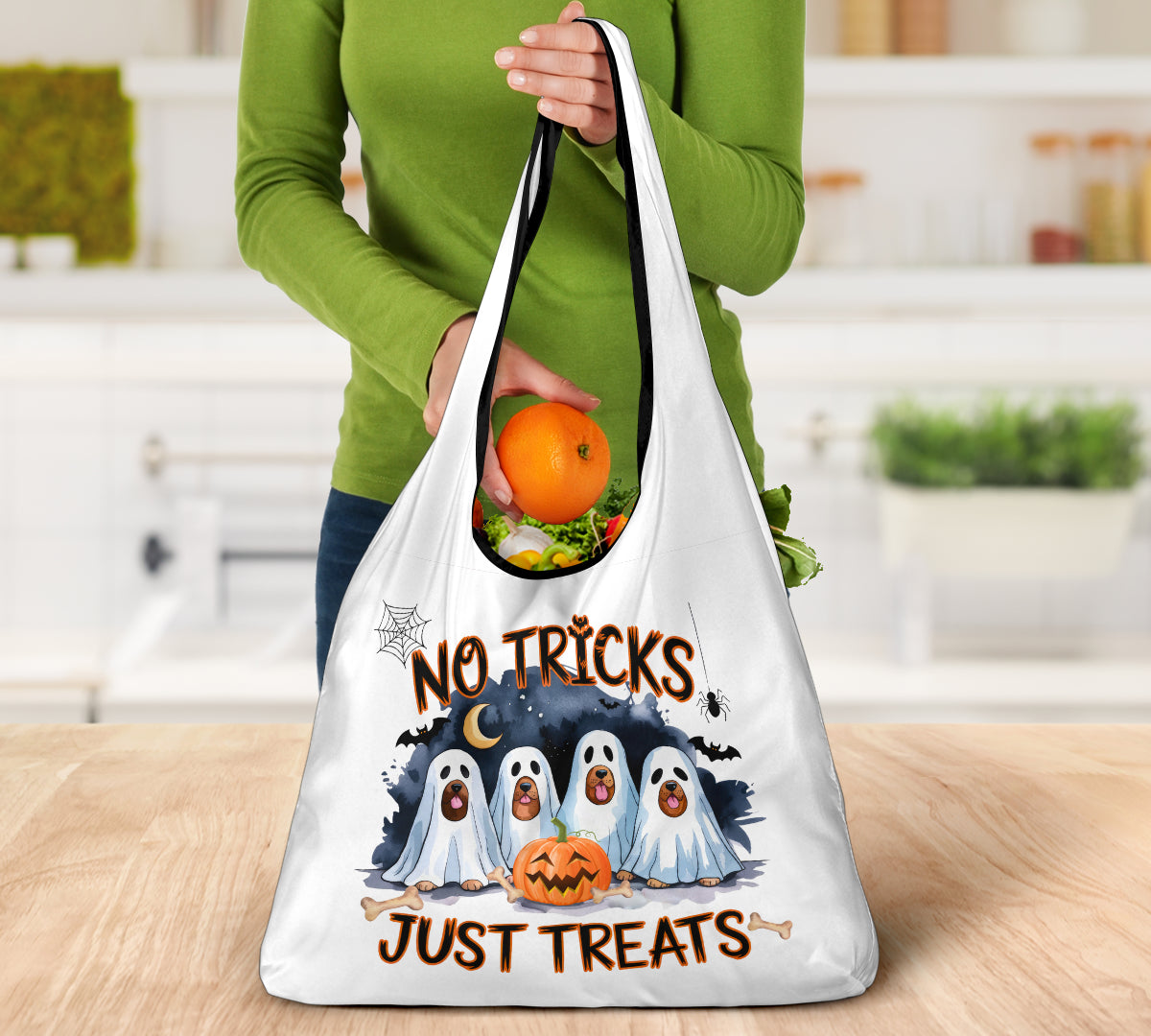 Halloween Reusable Grocery Trick or Treat Bags - Set of 3