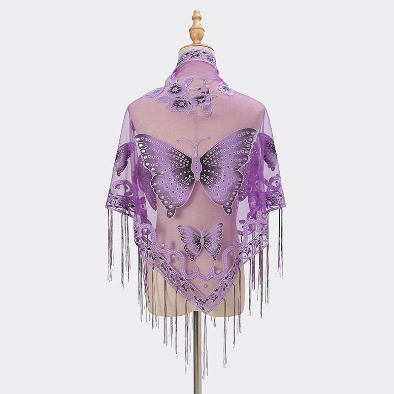 Elegant Sheer Butterfly Shawl – Light and Flowing for Stylish Coverage