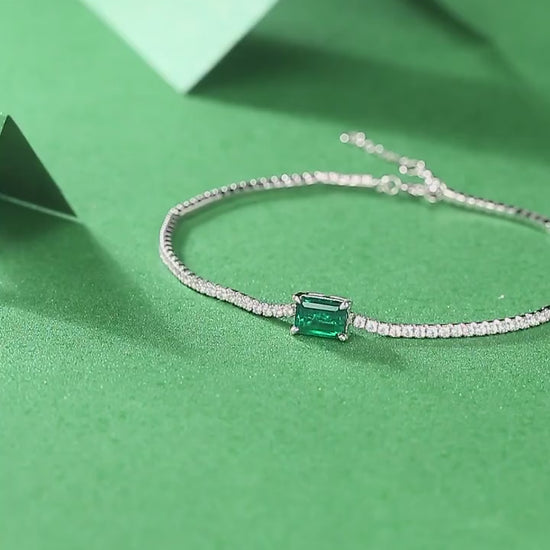 1 Carat Adored Lab-Grown Emerald Bracelet