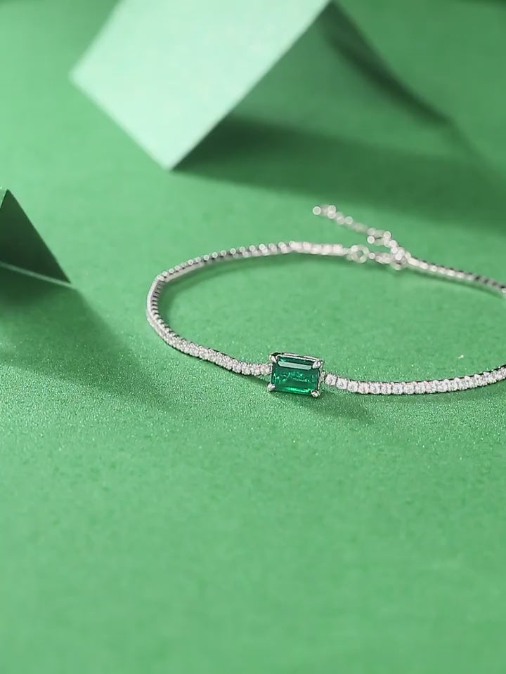 1 Carat Adored Lab-Grown Emerald Bracelet