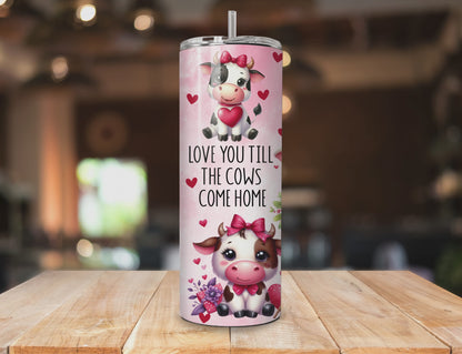 Valentine's Day - Dairy Cow Skinny Tumbler - 20oz or 30oz