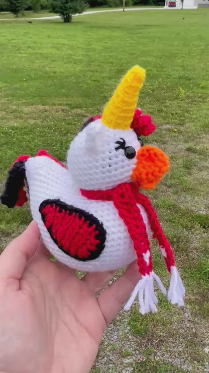 Handmade Crochet Rubber Duck - Youngstown University Ducks - 4"