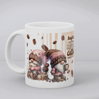 Gnome Coffee Mug - Before Coffee Doesn't Count (Pink Accent) - 11oz