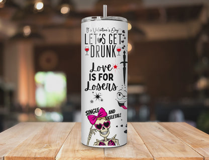 Valentine's Day - Single Stupid Cupid Skinny Tumbler - 20oz or 30oz