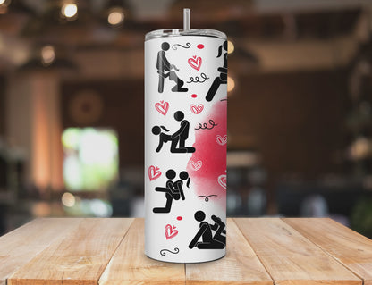 Valentine's Day Kinky Couple Skinny Tumbler - 20oz or 30oz