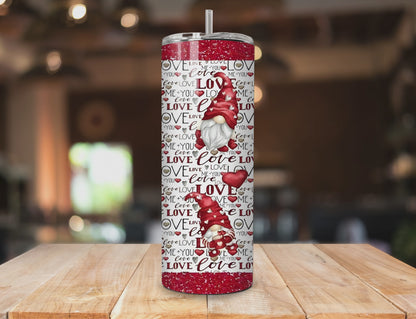 Valentine's Day Red Gnomes Skinny Tumbler - 20oz or 30oz