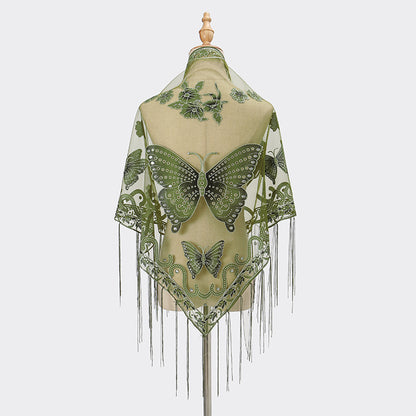 Elegant Sheer Butterfly Shawl – Light and Flowing for Stylish Coverage