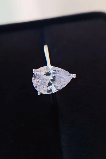 2 Carat Classic Teardrop Moissanite Ring