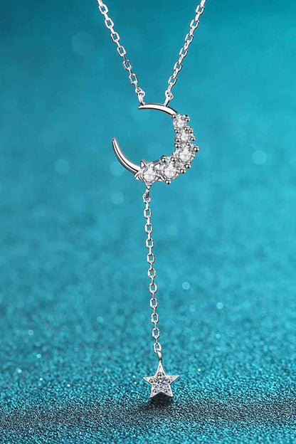 .4 Carat Star & Moon Moissanite Necklace