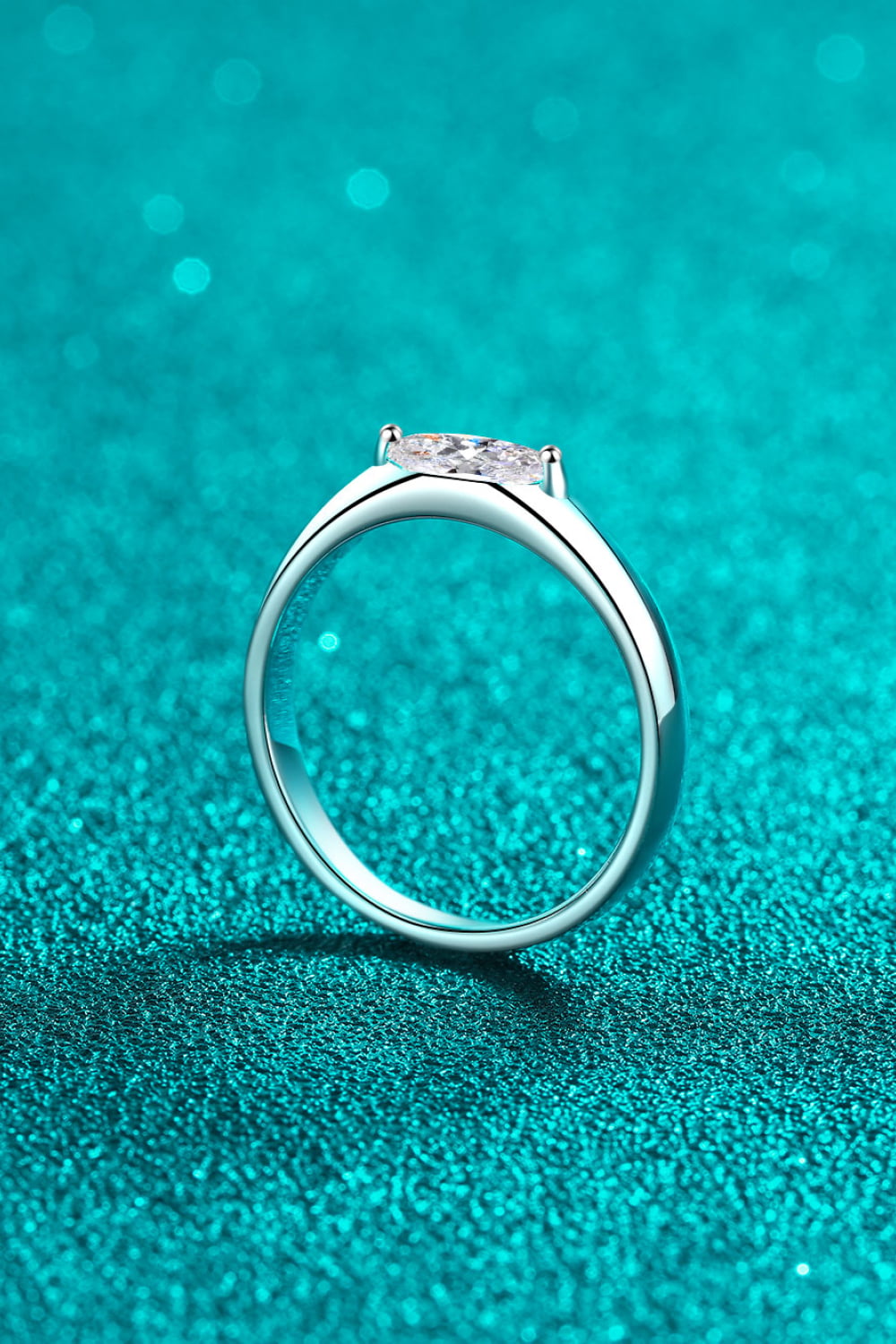 .5 Carat Moissanite Rhodium-Plated Ring