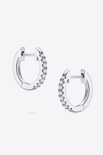 .272 Carat Moissanite 925 Sterling Silver Huggie Earrings