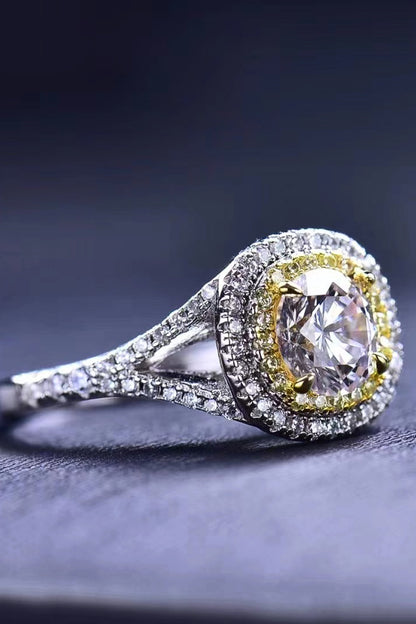 1 Carat Two-Tone Moissanite Ring