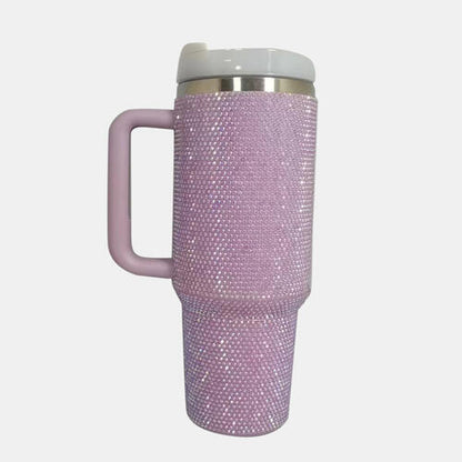 Rhinestone Stainless Steel Tumbler with Straw - 40oz