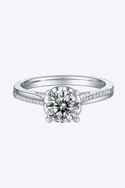 1 Carat Adored Moissanite 925 Sterling Silver Side Stone Ring