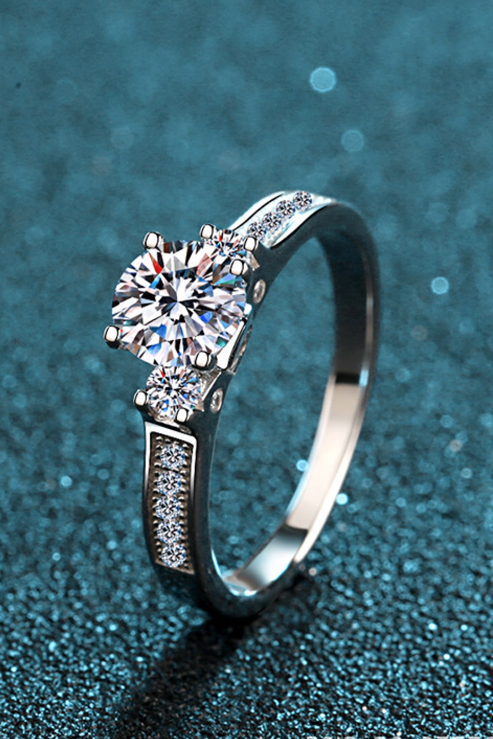 .8 Carat Lucky Charm Moissanite Rhodium-Plated Ring