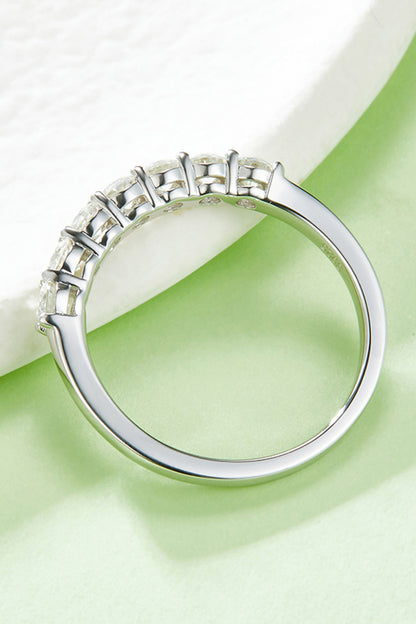 .7 Carat Moissanite Platinum-Plated Half-Eternity Ring