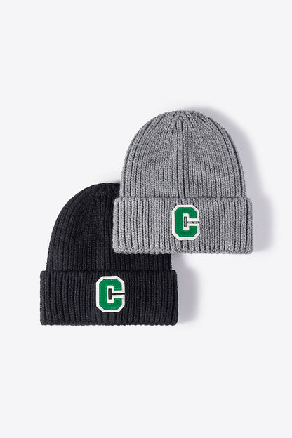 Letter C Patch Cuffed Beanie