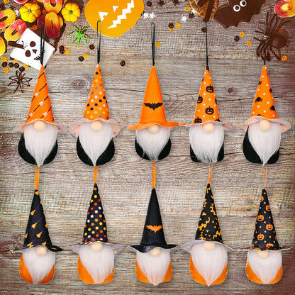 Assorted 2-Piece Halloween Element Gnome Hanging Widgets