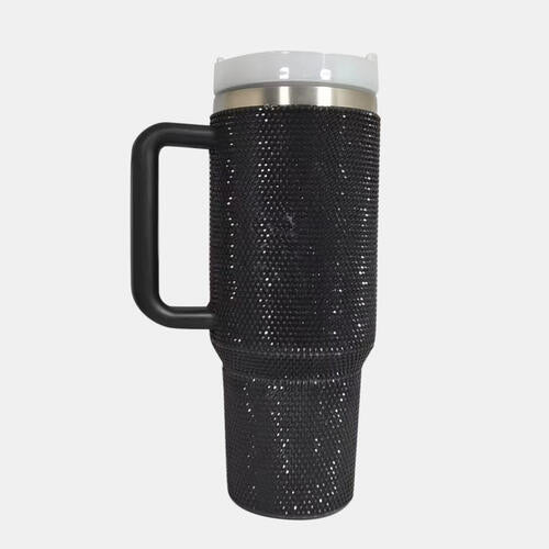 Rhinestone Stainless Steel Tumbler with Straw - 40oz