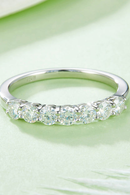 .7 Carat Moissanite Platinum-Plated Half-Eternity Ring