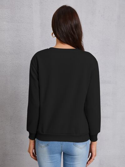 Lucky Clover Round Neck Dropped Shoulder Sweatshirt