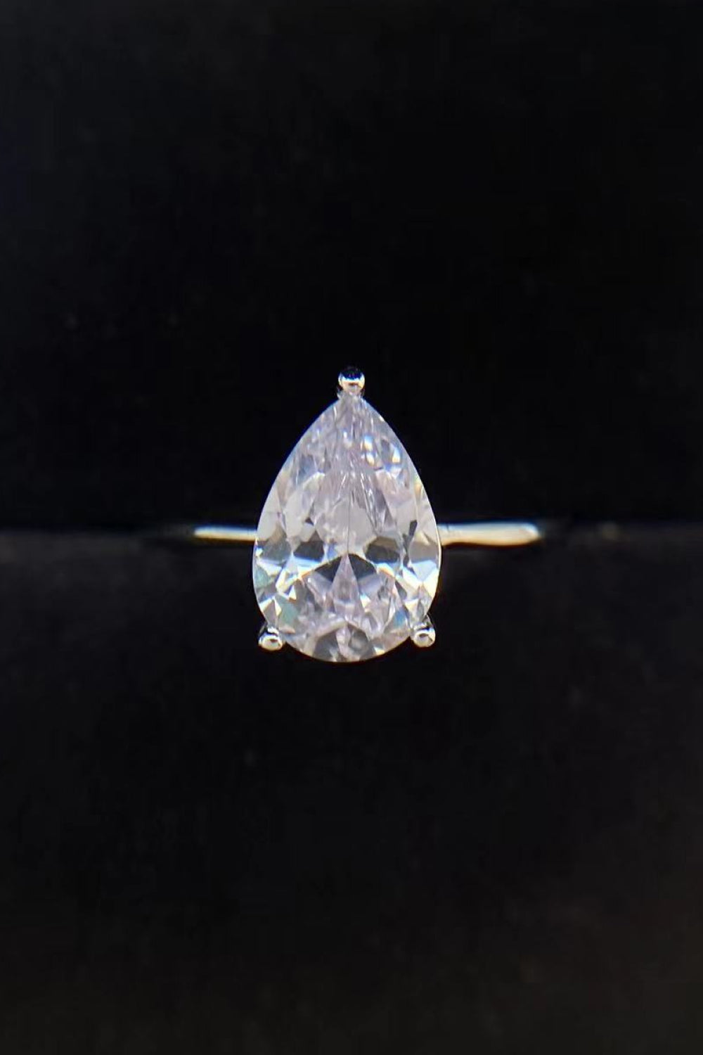 2 Carat Classic Teardrop Moissanite Ring