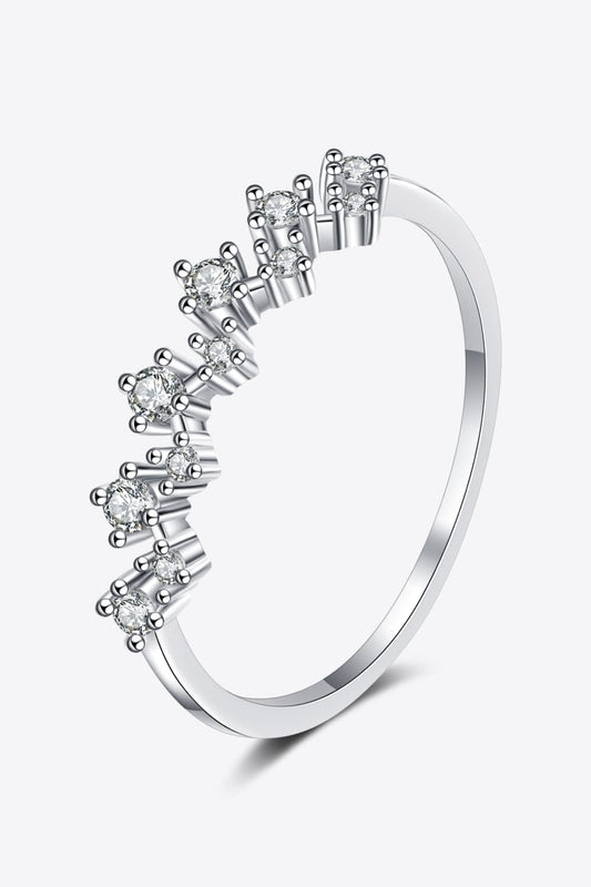 .41 Carat Moissanite Rhodium-Plated Half-Eternity Ring