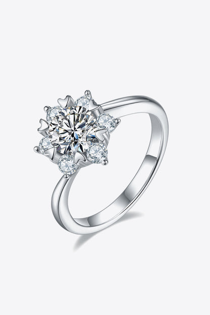 1 Carat Adored Moissanite 925 Sterling Silver Cluster Ring