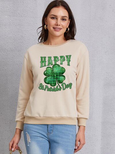 HAPPY ST. PATRICK'S DAY Dropped Shoulder Sweatshirt