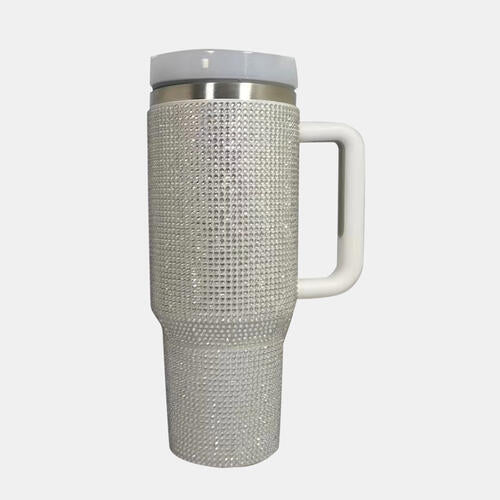 Rhinestone Stainless Steel Tumbler with Straw - 40oz