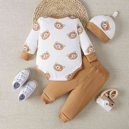 Bear Print Bodysuit and Joggers Set