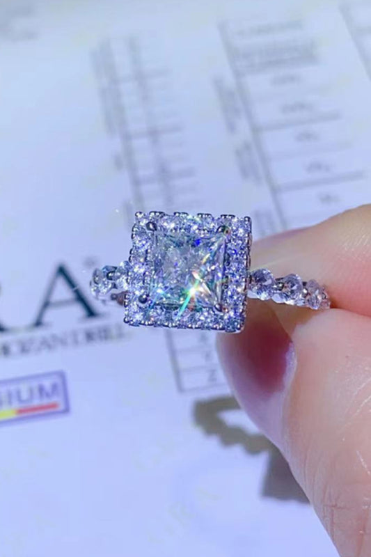 1 Carat Adored Moissanite Square Ring